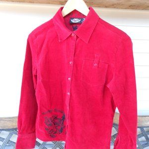 Harley Davidson Long sleeved top, Large Beautiful Red